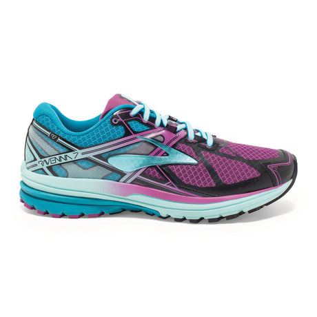 Brooks Ravenna 7 chaussure de course a pied femme fuchsia bleu