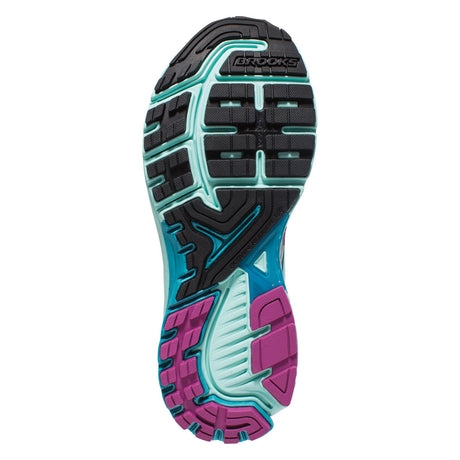 Brooks Ravenna 7 chaussure de course a pied femme fuchsia bleu semelle