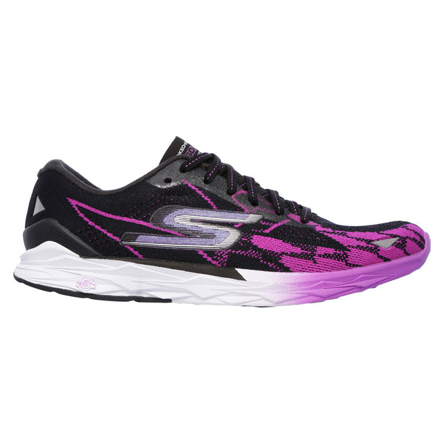 Soulier de course à pied femme Skechers GO meb Speed 4 noir violet vue laterale