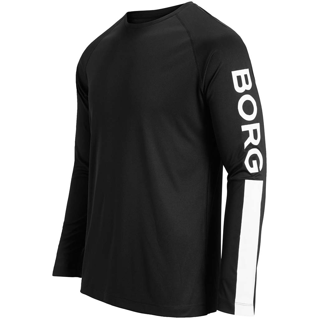 Bjorn Borg Aaron T-shirt manches longues sport pour homme noir vue lat Soccer Sport Fitness