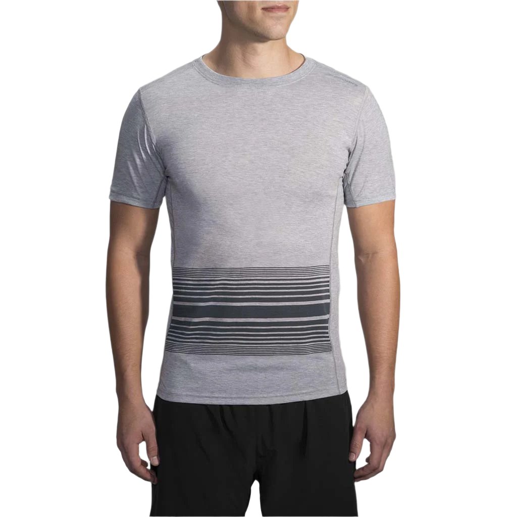 Brooks Distance T-shirt sport de course a pied homme gris