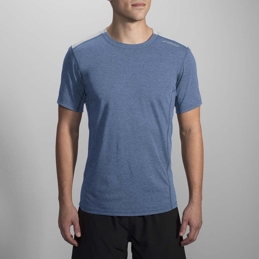 Brooks Distance T-shirt sport de course a pied homme bleu