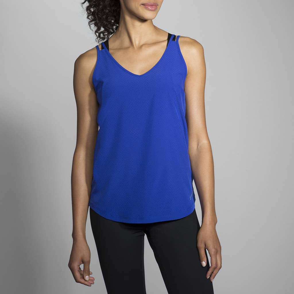 Brooks Fremont women&#39;s running tank top bleu vue avant 2 Soccer Sport Fitness