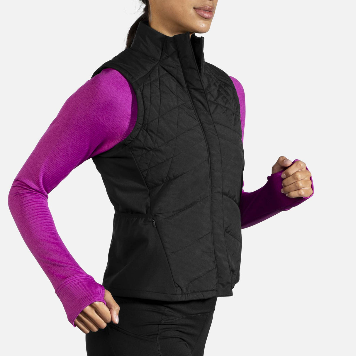 Brooks Shield Hybrid Veste sans manches de course à pied noir femme 3