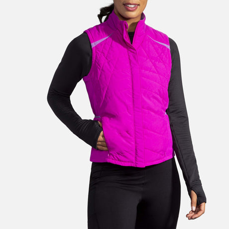 Brooks Shield Hybrid Veste sans manches de course à pied magenta femme 