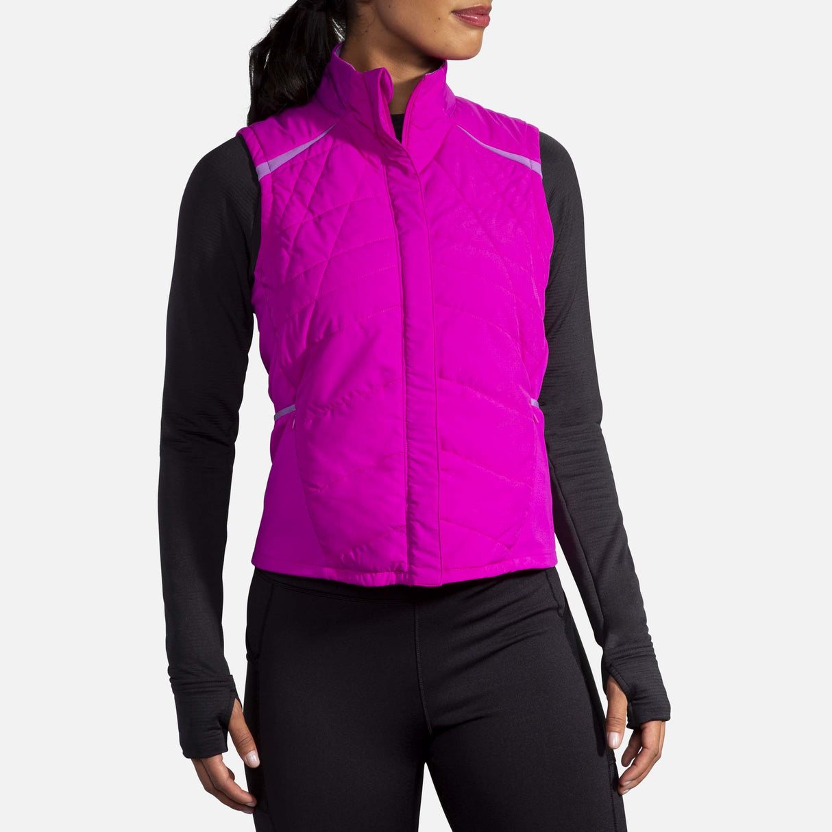 Brooks Shield Hybrid Veste sans manches de course à pied magenta femme face 2