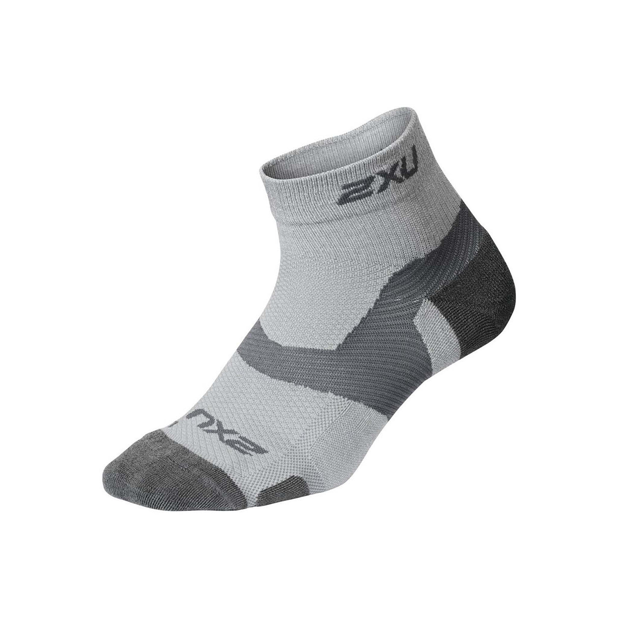 2XU 1/4 Crew Vectr Merino Light Cushion run socks gris