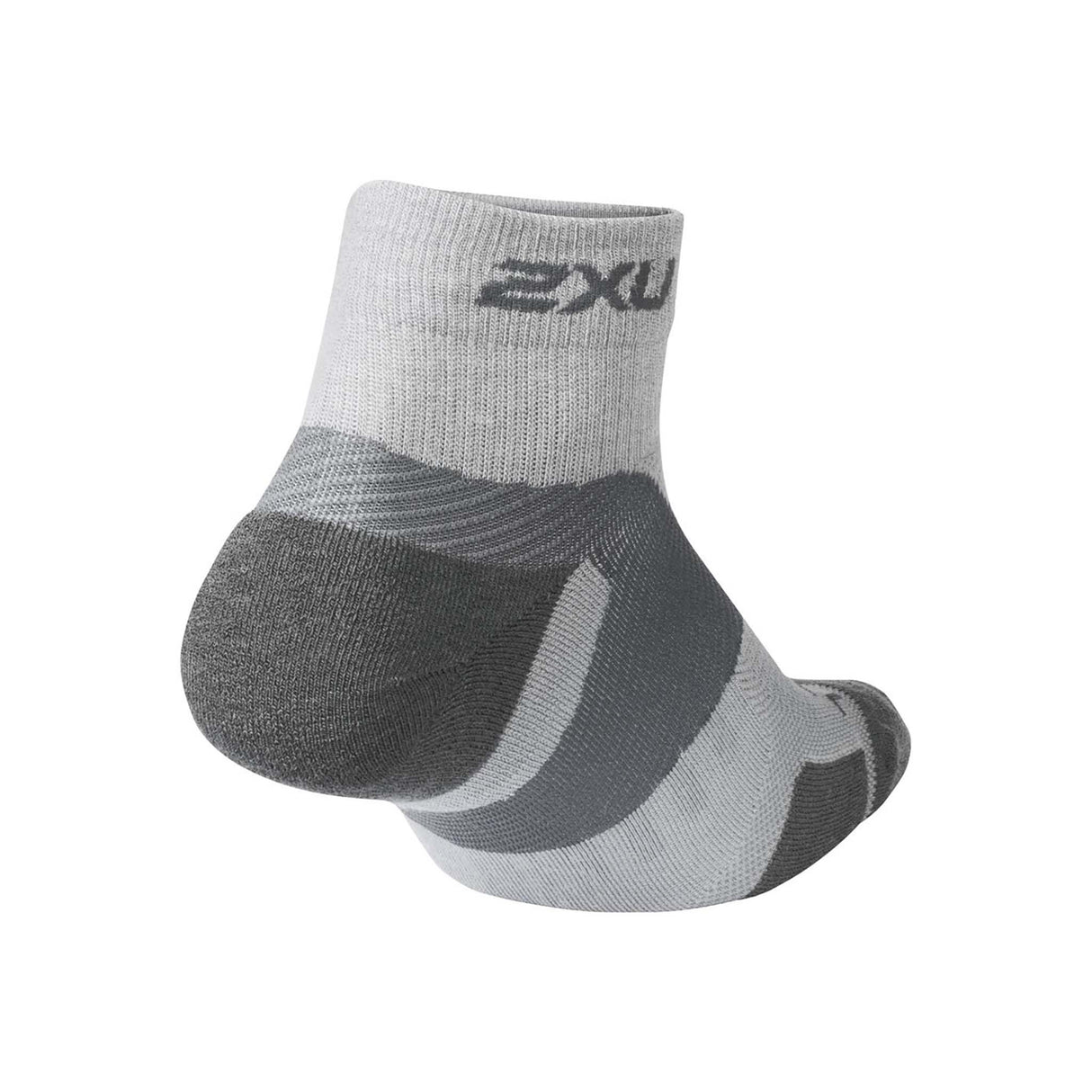 2XU 1/4 Crew Vectr Merino Light Cushion run socks gris talon