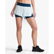 2XU Aero 2-en-1 4-Inch shorts de course à pied femme - moonlight / glacier