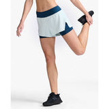 2XU Aero 2-en-1 4-Inch shorts de course à pied femme live 2- moonlight / glacier