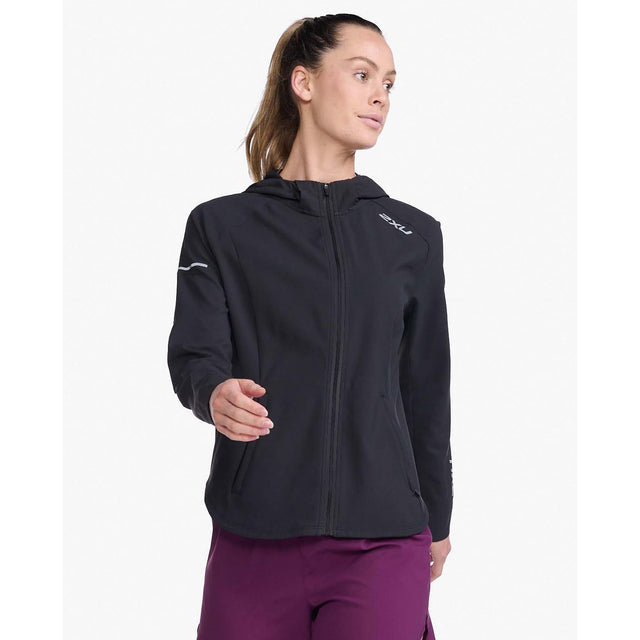 2XU Aero Jacket manteau imperméable black silver reflective femme