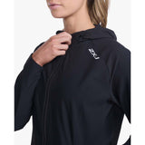 2XU Aero Jacket manteau imperméable black silver reflective femme fermeture eclair