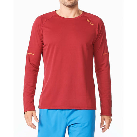 2XU chandail sport Aero à manches longues rouge pour homme