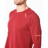 2XU chandail sport Aero à manches longues rouge pour homme col