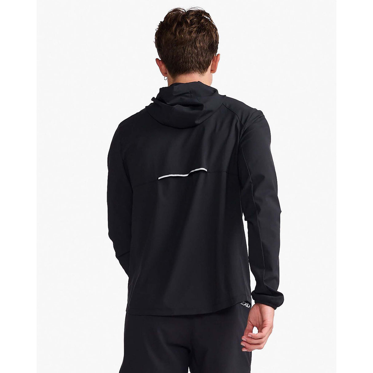 2XU Aero jacket coupe-vent de course noir argent réfléchissant homme dos