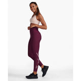 2XU Aero Sculpt Hi-Rise Compression Tights mulberry reflective femme live 2