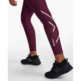 2XU Aero Sculpt Hi-Rise Compression Tights mulberry reflective femme logo