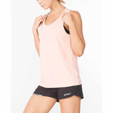 2XU Aero Singlet camisole pour femme Pop Coral angle