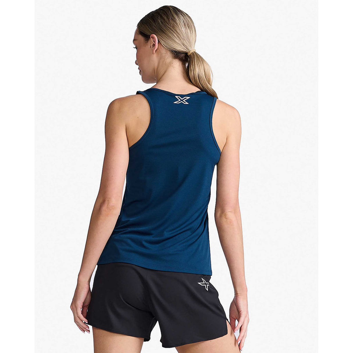 2XU Aero Singlet camisole de course à pied femme dos- moonlight / blanc réfléchissant