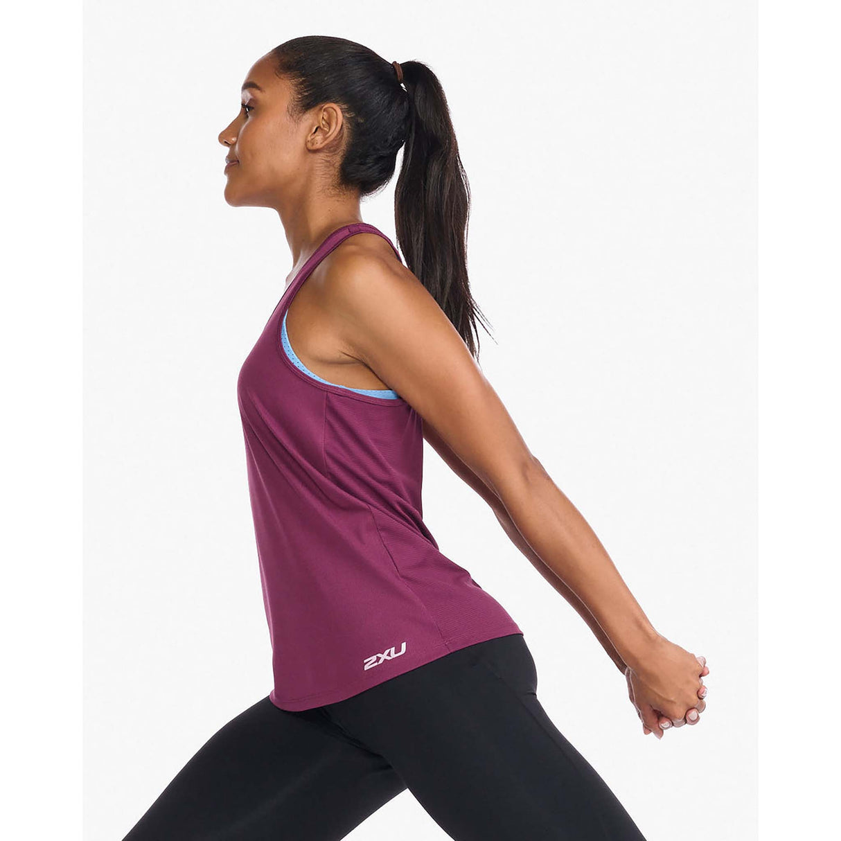 2XU Aero Singlet camisole de course à pied mulberry femme lateral