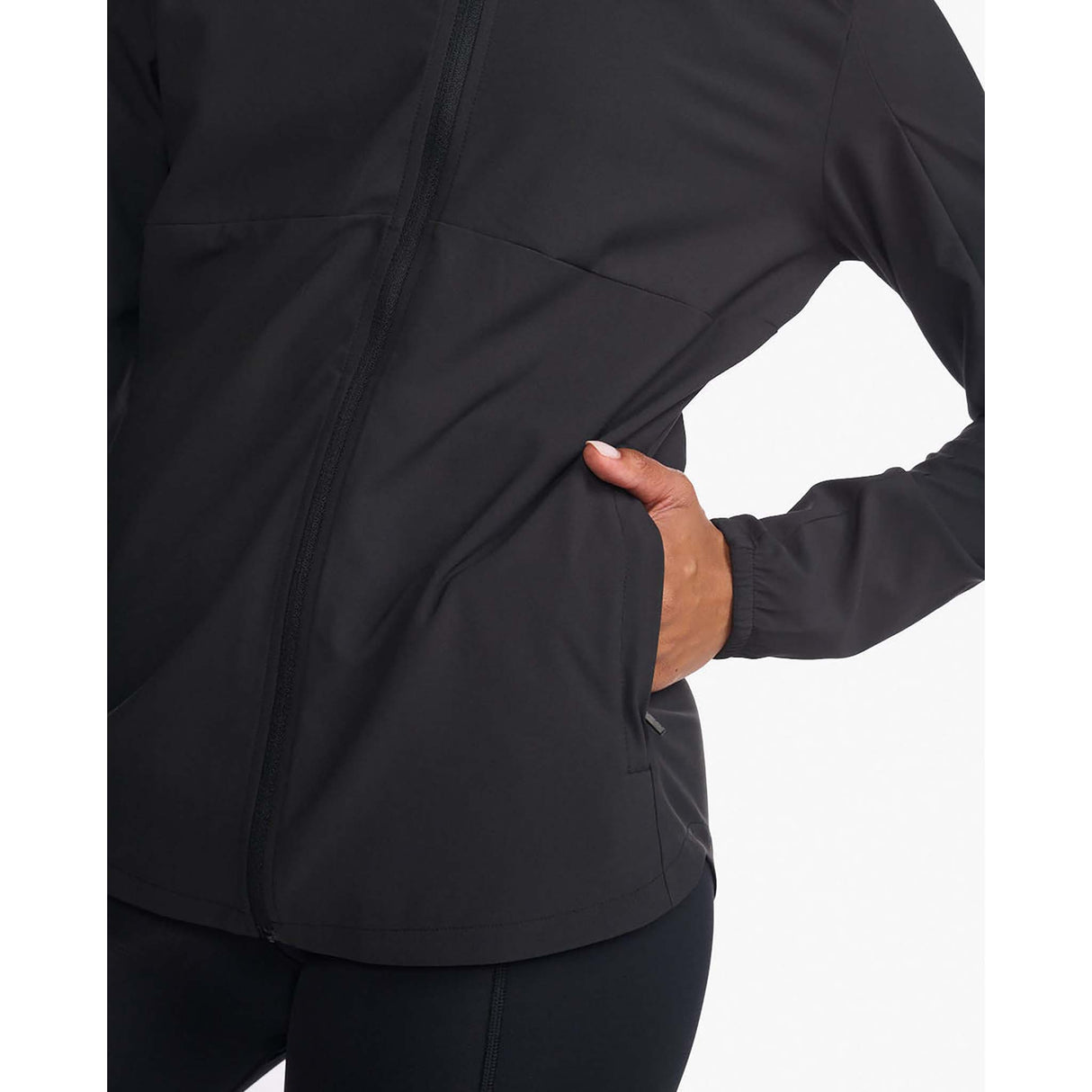 2XU Areo jacket de course noir réfléchissant femme poche