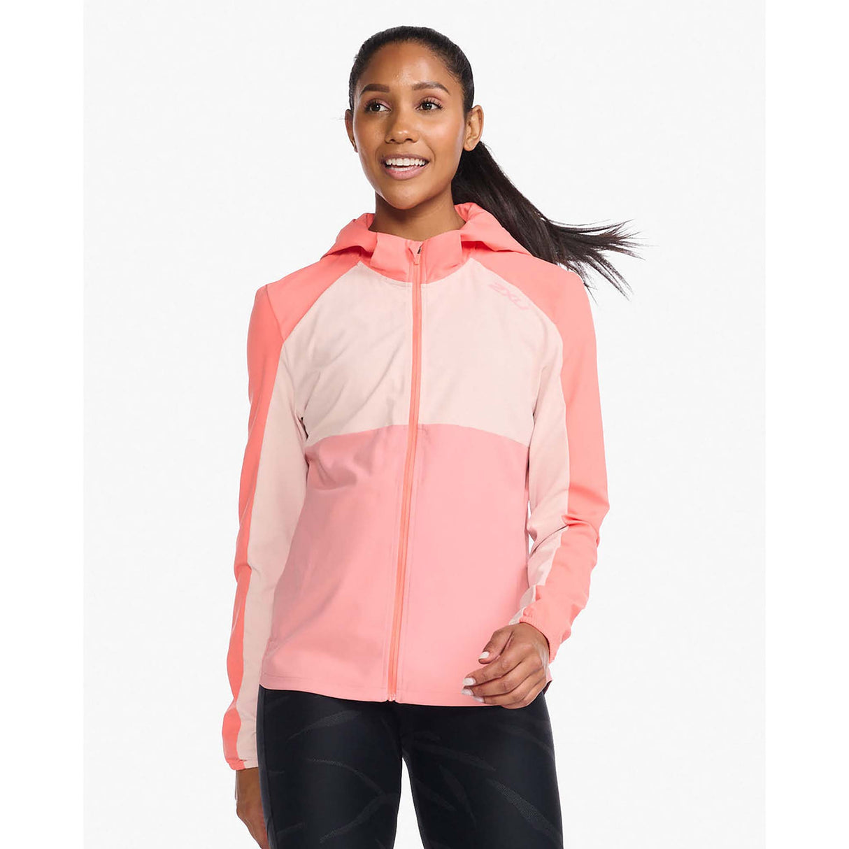 2XU Areo jacket de course hyper coral femme