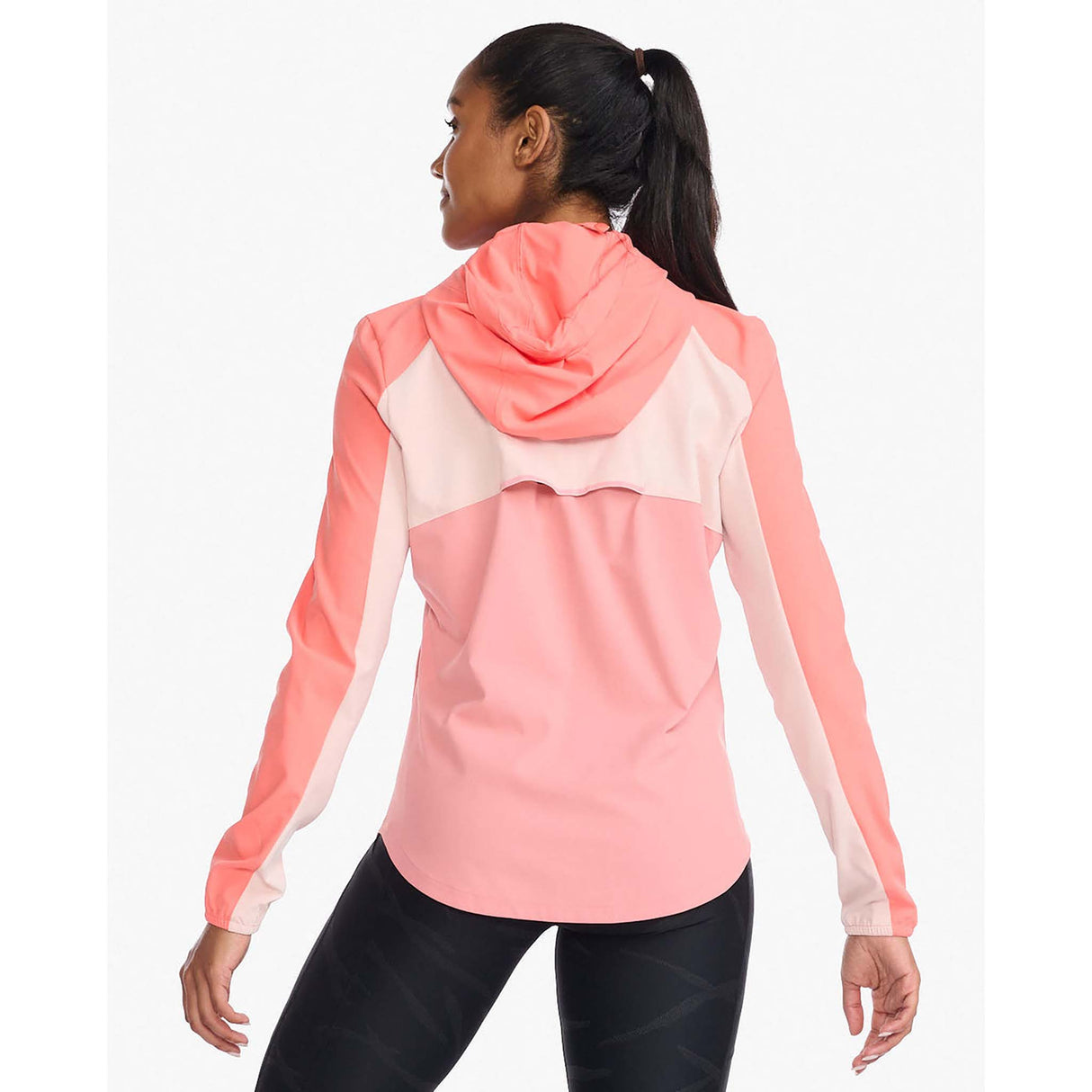 2XU Areo jacket de course hyper coral femme dos