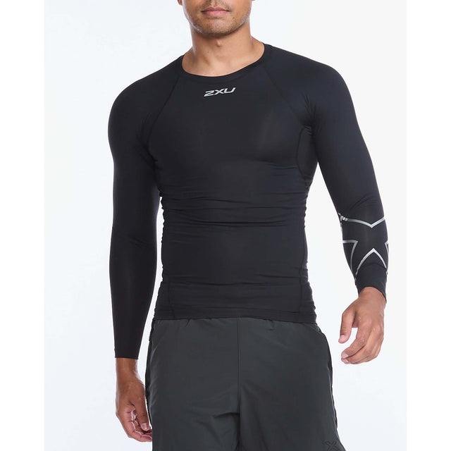 2XU Core Compression t-shirt manches longues noir argent homme