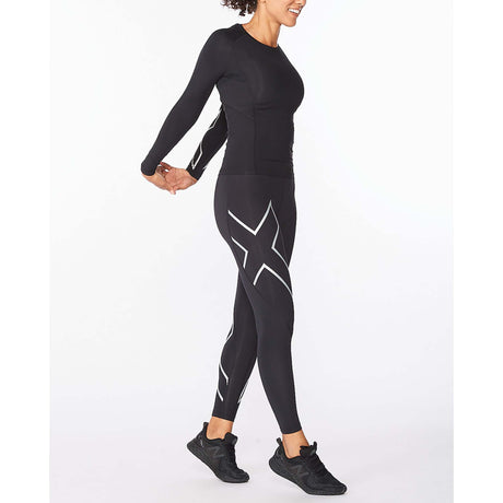 2XU Core chandail de compression noir argent femme lateral 2