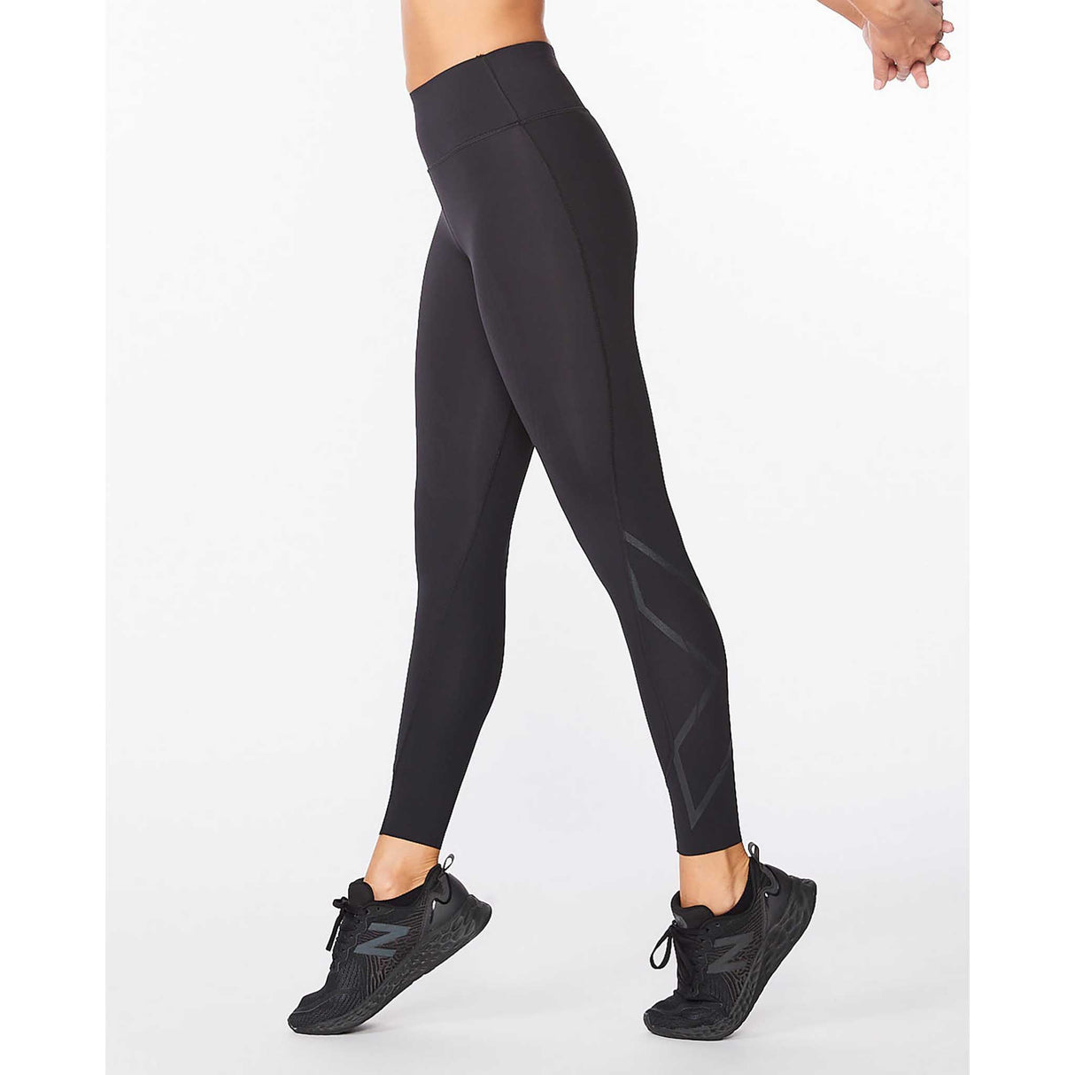 2XU Force Mid-Rise Compression Tights femme lateral 2- noir