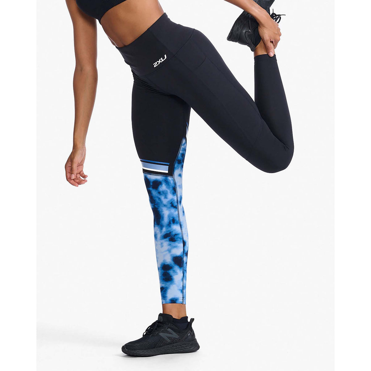 2XU Form Splice Hi-Rise leggings sport noir bleu femme lateral
