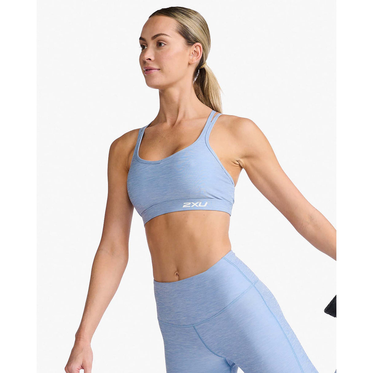 2XU Form Strappy Crop Top sport bleu femme lateral