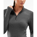 2XU Heat 1/4 Zip Top pour femme gris cu