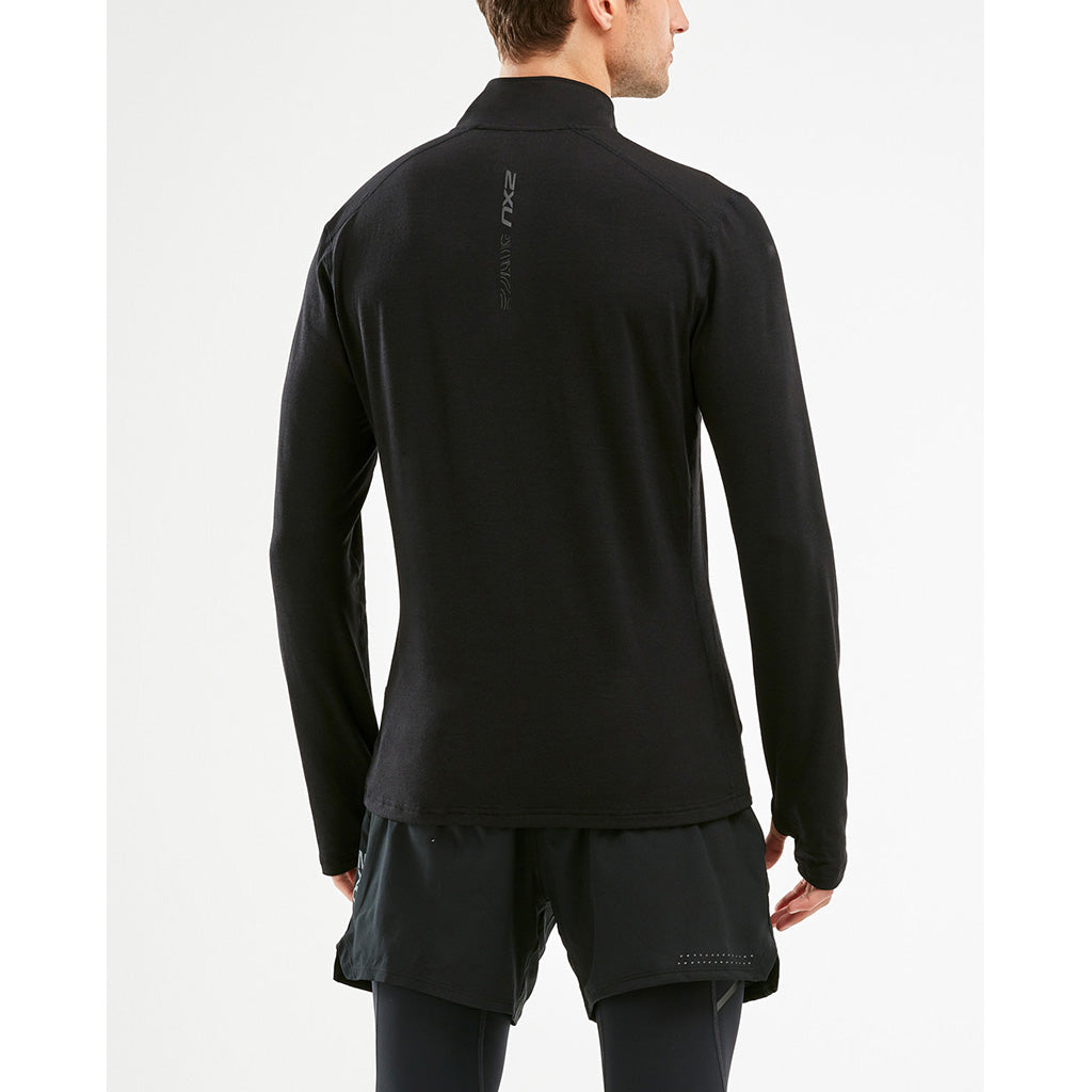 2XU chandail manches longues Heat 1/4 Zip homme noir dos 2