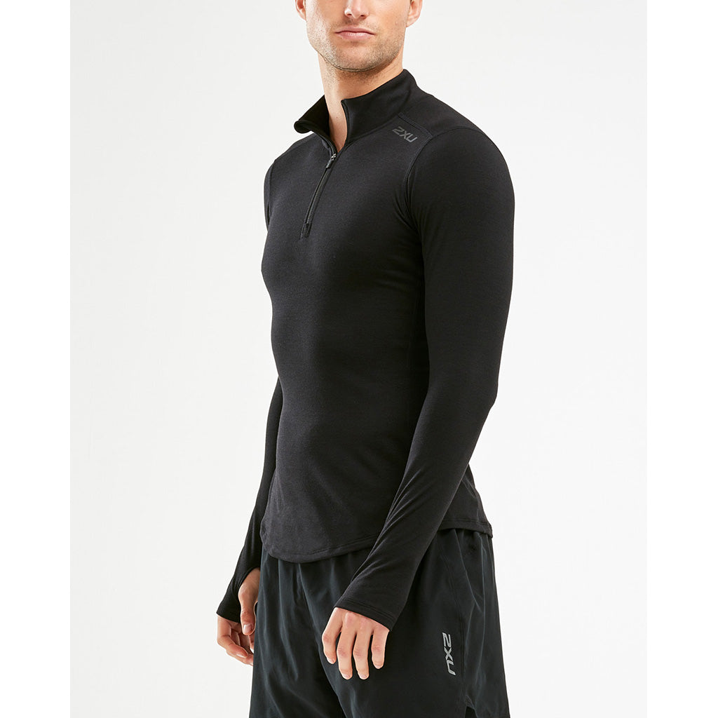 2XU chandail manches longues Heat 1/4 Zip homme noir lat