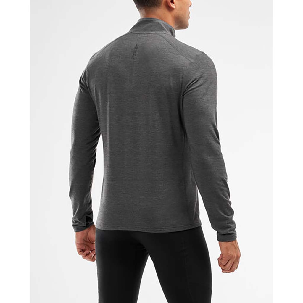 2XU chandail manches longues Heat 1/4 Zip homme charcoal dos