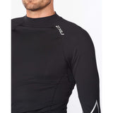 2XU Ignition chandail de compression manches longues sport noir argent homme details