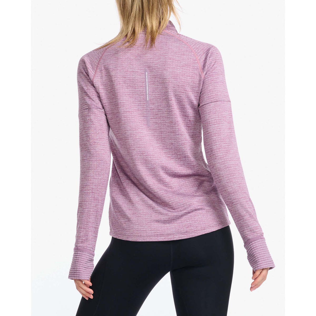 2XU chandail manches longues Ignition 1/4 Zip pour femme orchid mist reflective dos