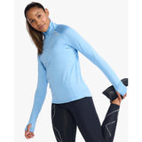 2XU chandail à manches longues Ignition 1/4 Zip mirage argent femme live