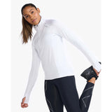 2XU chandail à manches longues Ignition 1/4 Zip blanc femme live