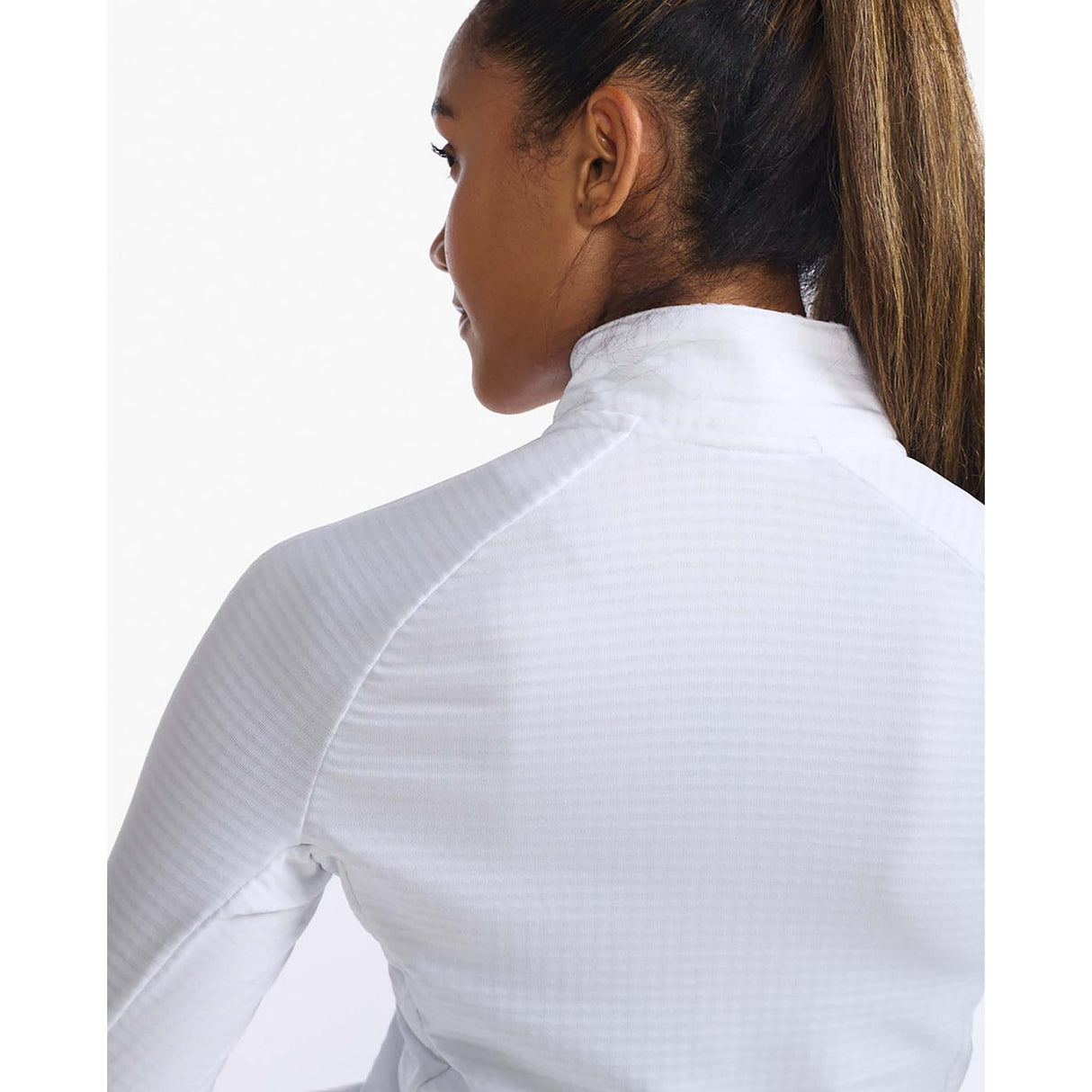 2XU chandail à manches longues Ignition 1/4 Zip blanc femme detail dos