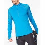 2XU Chandail manches longues Light Speed 1/2 Zip pour homme Aquamarine angle