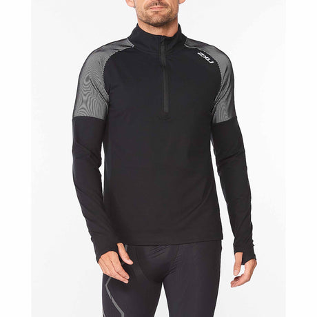 2XU Chandail manches longues Light Speed 1/2 Zip pour homme Black