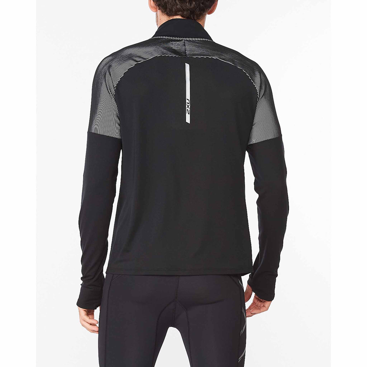 2XU Chandail manches longues Light Speed 1/2 Zip pour homme Black vue de dos