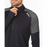 2XU Chandail manches longues Light Speed 1/2 Zip pour homme Black vue de près