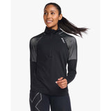 2XU Light Speed chandail manches longues 1/2 Zip noir réfléchissant femme