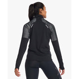 2XU Light Speed chandail manches longues 1/2 Zip noir réfléchissant femme dos