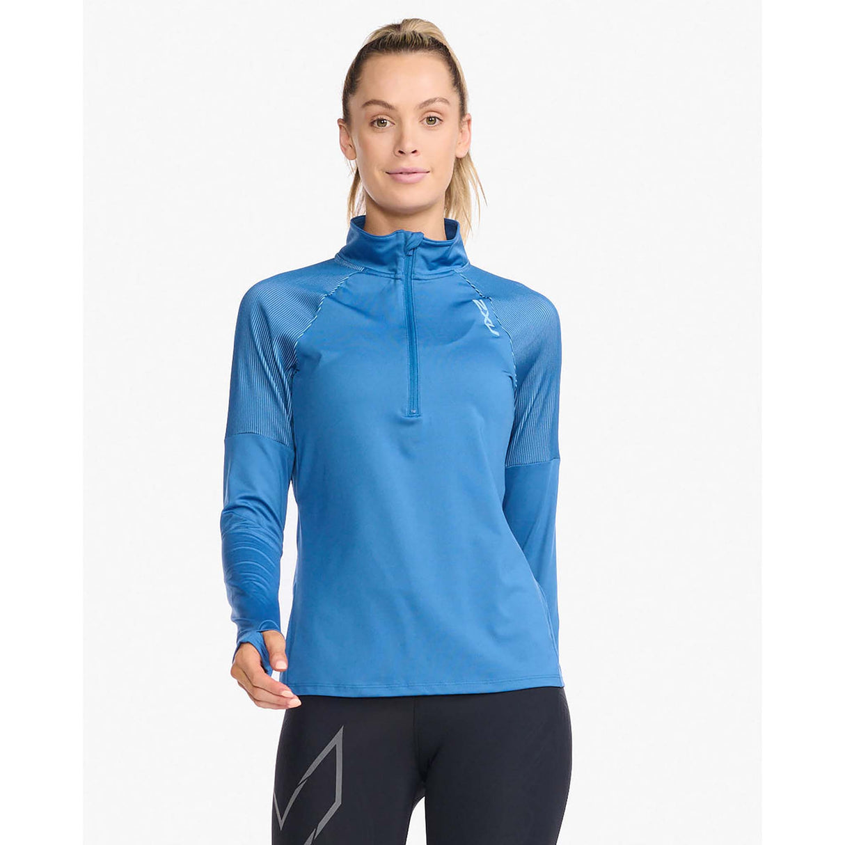 2XU Light Speed chandail manches longues 1/2 Zip starling réfléchissant femme