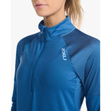 2XU Light Speed chandail manches longues 1/2 Zip starling réfléchissant femme fermeture eclair