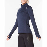2XU Chandail manches longues Ignition 1/4 Zip pour femme midnight angle